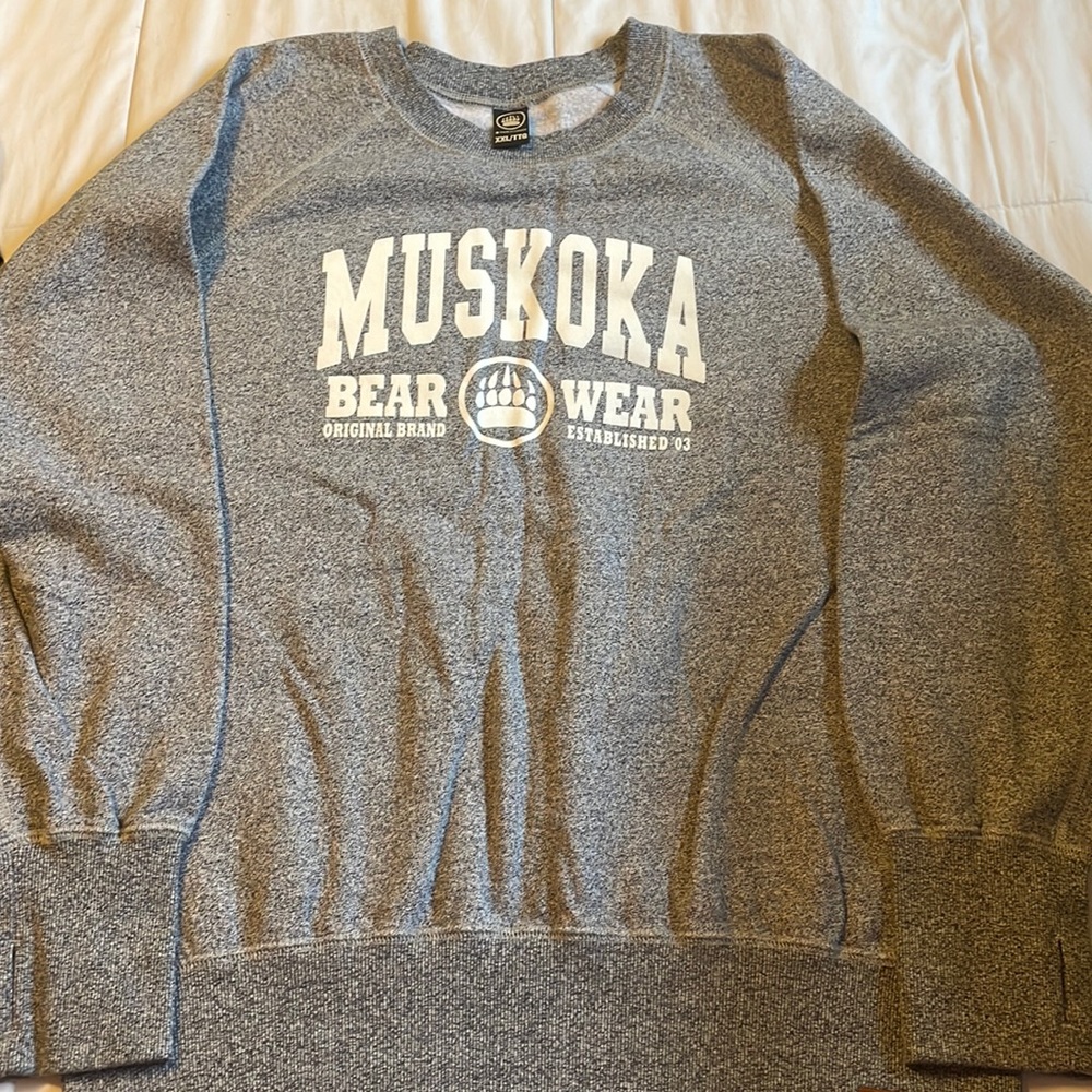 Muskoka Bear Wear sweatshirt.
